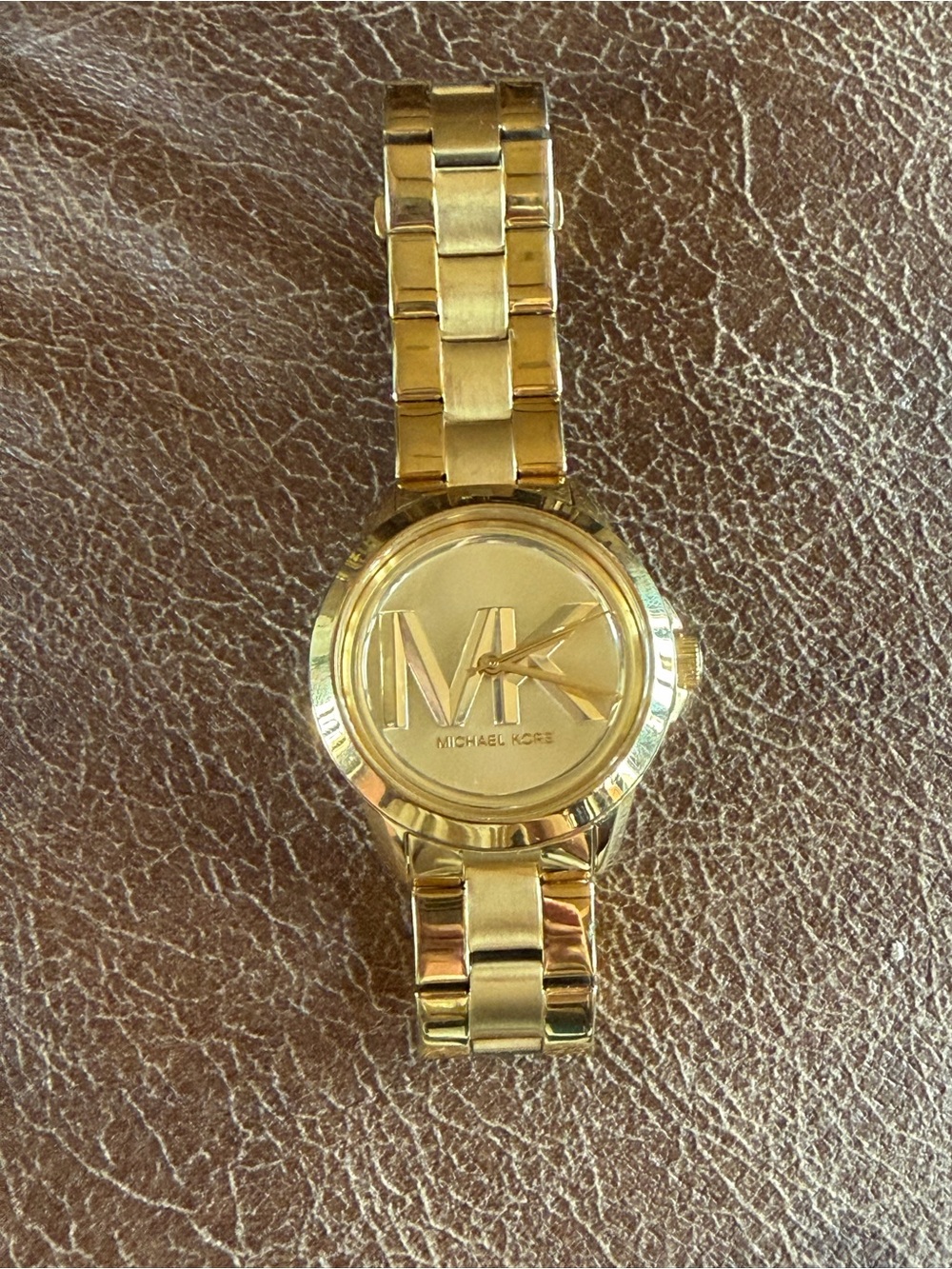 MICHAEL Michael Kors Gold-Tone MK Logo Women's Bracelet Watch